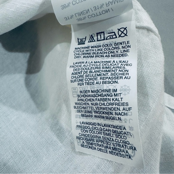 J.CREW long sleeve button-down in linen-cotton blend / White / Women's Size 10 - Picture 9 of 13